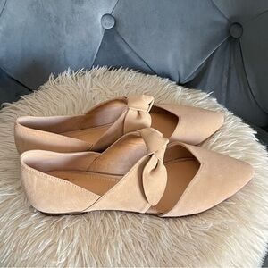 Women's Beige Suede Flats